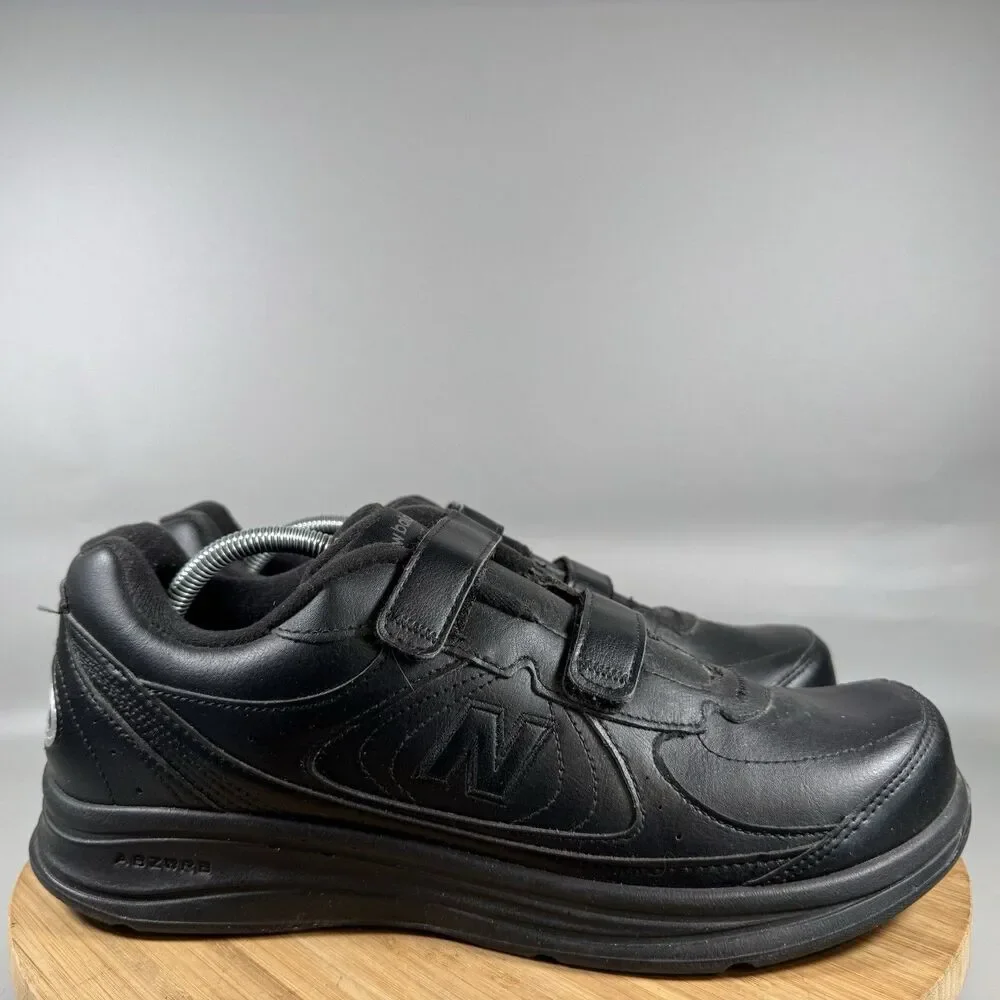 New Balance 577 Black Walking Shoes Mens 11.5 D‎ Hook Loop Sneakers MW577VK